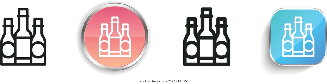 bottles icon. Thin Linear, Regular and Button Style Design Isolated On White Background