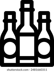 bottles icon. Thin Linear Style Design Isolated On White Background