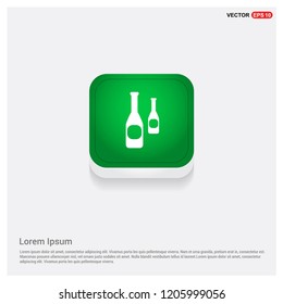 bottles iconGreen Web Button - Free vector icon