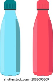 Bottles, illustration, vector on a white background.