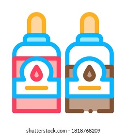 Botellas Con Vector De Icono De Tinta. Botellas De Contorno Con Signo De Tinta. Ilustración de símbolo de contorno aislado de color