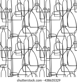 bottles, jars and glasses pattern