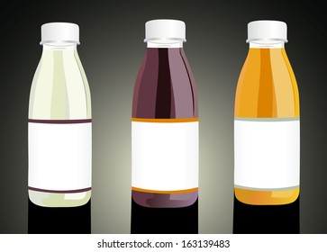 Bottles with juice