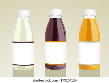 Bottles with juice