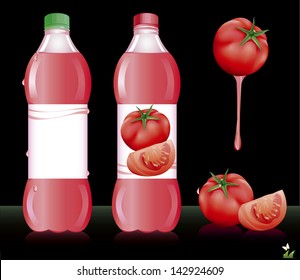 Bottles for juice. Vector illustration