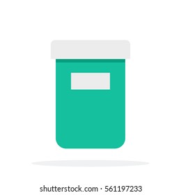 Bottles of medicines vector flat material design object. Isolated illustration on white background.