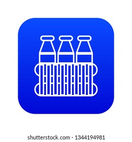 Bottles milk icon blue vector isolated on white background