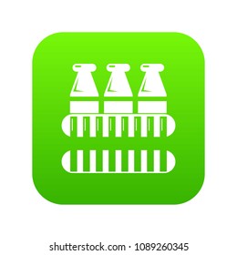 Bottles milk icon green vector isolated on white background