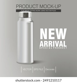 Bottles mock up file vector for decoration