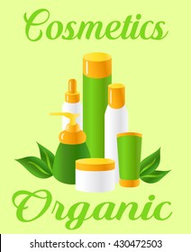 bottles with natural cosmetics