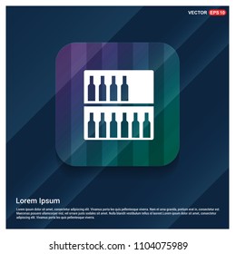 Bottles on bar counter icon