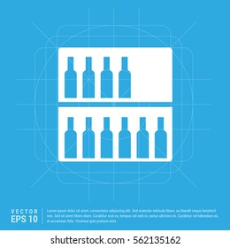 Bottles on bar counter icon 