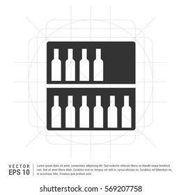 Bottles on bar counter icon 
