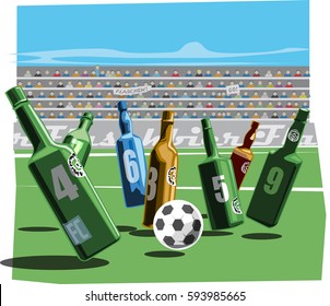 bottles on a playfield