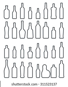 Bottles outlines set