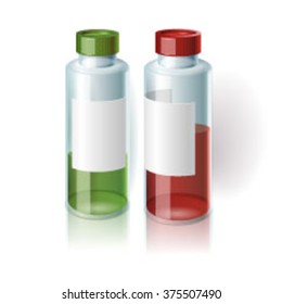 Bottles with paper label