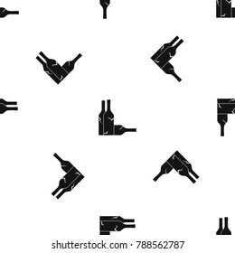 Bottles pattern repeat seamless in black color for any design. Vector geometric illustration