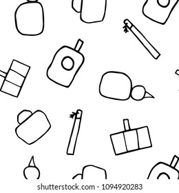Bottles of perfume line hand drawn Seamless Pattern