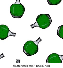 Bottles - seamless pattern with bottles