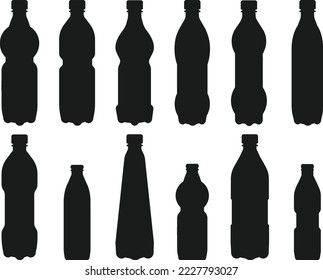 Botellas Set conjunto vector aislado Silhouette 