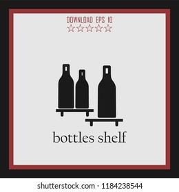 bottles shelf vector icon