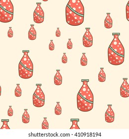 Bottles of soda  seamless pattern.