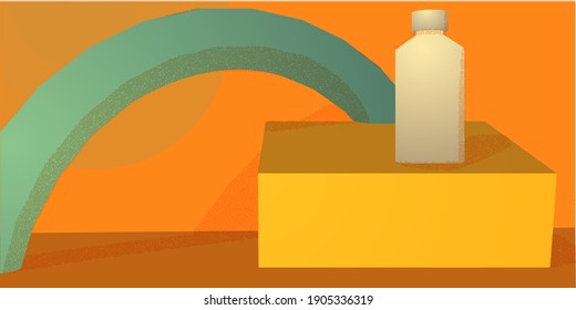 bottles and some 3d-dimensional shapes. simple vector designs, for product promotion or wall design. website pages, posters or greeting cards. Easy to use and customize.