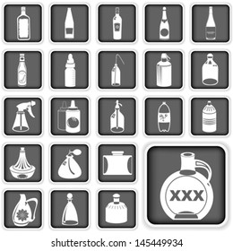 Bottles squared icons