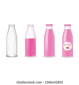 Bottles of strawberry milk 