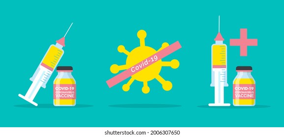 Bottles and Syringes, I got vaccinated covid-19 logo, Vaccination against coronavirus, Immunization Treatment, Health care Vector IllustratorEPS 10.