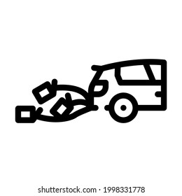 bottles tied to wedding car line icon vector. bottles tied to wedding car sign. isolated contour symbol black illustration