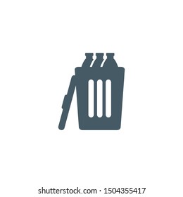 bottles in the trash icon vector. Flat icon illustration