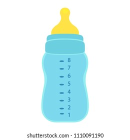 Bottles. Vector illustration, eps 10. Bottle for the boy in blue color.