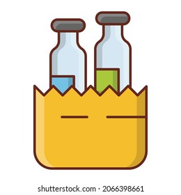 bottles Vector illustration on a transparent background. Premium quality symbols.Vector line flat color icon for concept and graphic design.