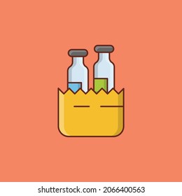 bottles Vector illustration on a transparent background. Premium quality symbols.Vector line flat color icon for concept and graphic design.