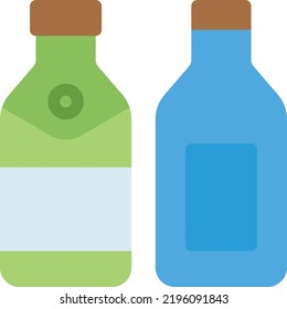 bottles  Vector illustration on a transparent background. Premium quality symmbols. Line Color vector icons for concept and graphic design.