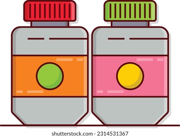 Botellas Ilustración vectorial en un fondo transparente. Símbolos de calidad superior. Iconos planos de línea vectorial para el diseño de conceptos y gráficos.