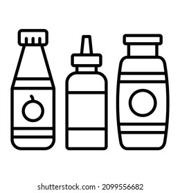 Icono De Contorno Del Vector De Botellas Aislado En Fondo Blanco
