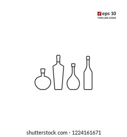 Bottles - vector thin line icon on white background. Symbol for web, infographics, print design and mobile UX/UI kit. Vector illustration, EPS10.