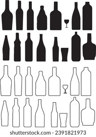 Bottles vectors and symbols design 