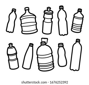 Embalaje de agua de las botellas. Icono de recolección botellas de agua. Vector