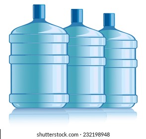 bottles with water. vector illustration