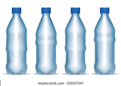Bottles for water, without labels. Vector illustration