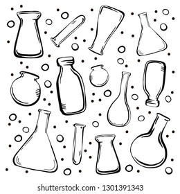 bottles whet and black drawing