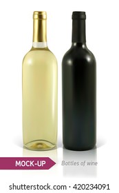bottles of white and red wine