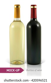 bottles of white and red wine