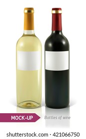bottles of white and red wine