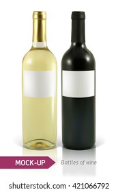 bottles of white and red wine
