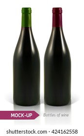 bottles of white and red wine