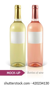 bottles of white and rose wine